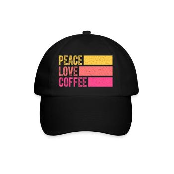 Boire Café Paix Amour Café Chemise Amateur De Café - Casquette classique - noir/noir - Devant