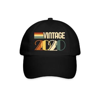 Jahrgang 2020 - 2020 Geburtstagsgeschenk - Baseballkappe - Schwarz/Schwarz - Vorne