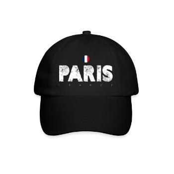 Glyphes en détresse de Paris avec drapeau français - Casquette classique - noir/noir - Devant