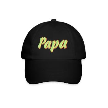 Kosename Papa 3D Style - Baseballkappe - Schwarz/Schwarz - Vorne