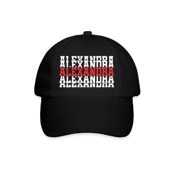 t shirt Alexandra t-shirt gift stacked text - Baseball Cap - black/black - Front