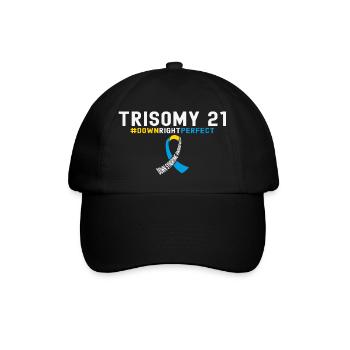 Down Syndrome Awareness Ribbon - DownRightPerfect - Baseball Cap - black/black - Front