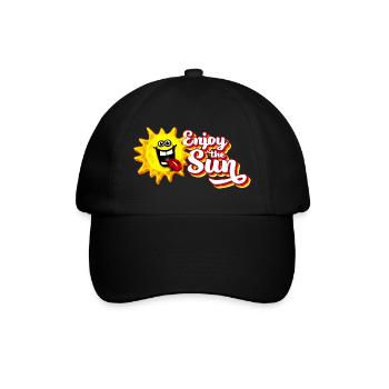 Enjoy the sun / Summer feeling / Retro-Look - Baseballkappe - Schwarz/Schwarz - Vorne