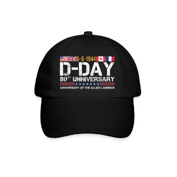 80e anniversaire du débarquement allié Normandie - Casquette classique - noir/noir - Devant
