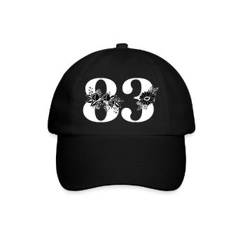 Numéro 83 floral noir - 83e anniversaire floral - Casquette classique - noir/noir - Devant