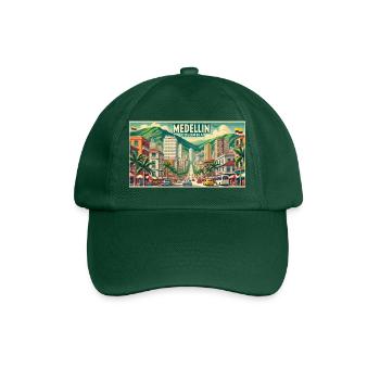 Medellin Kolumbien Vintage Design - Baseballkappe - Flaschengrün - Vorne