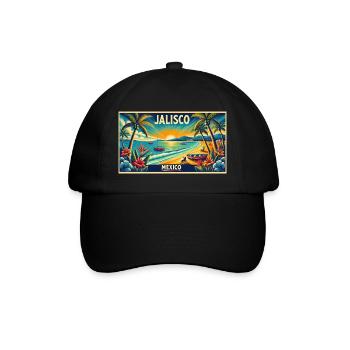 Design de palmier de plage Jalisco Mexico - Casquette classique - noir/noir - Devant