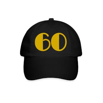 60. 60 YEARS. 60th ANNIVERSARY. 60TH BIRTHDAY. - Baseball Cap - black/black - Front