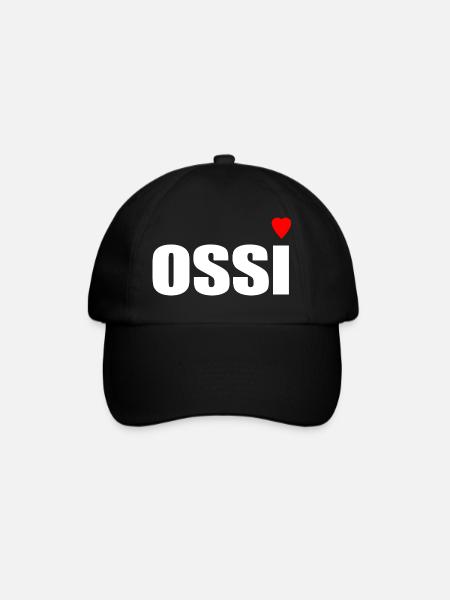 Ossi mit Herz rot - Baseballkappe - Schwarz/Schwarz
