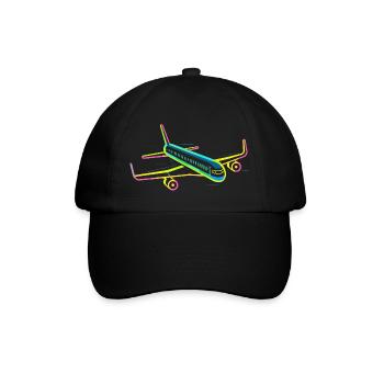 Retro Flugzeug Grafik - Baseballkappe - Schwarz/Schwarz - Vorne