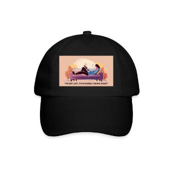 Ich bin nicht faul ich bin im Energiesparmodus - Baseballkappe - Schwarz/Schwarz - Vorne