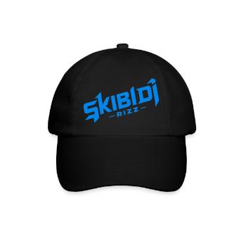 Skibidi Rizz blau - Baseballkappe - Schwarz/Schwarz - Vorne
