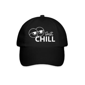 Just Chill / Just Relaxed - Baseballkappe - Schwarz/Schwarz - Vorne