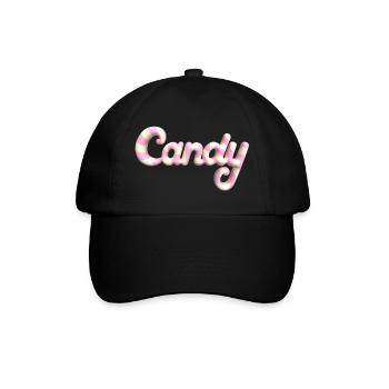 Candy Lettering – 3D Render Candy Style - Baseball Cap - black/black - Front
