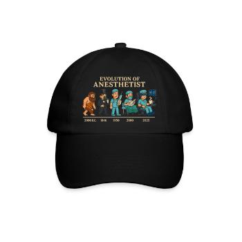 Evolution der Anästhesisten - Baseballkappe - Schwarz/Schwarz - Vorne