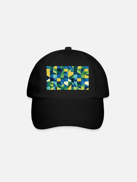 Geometrische Farbexplosion - Baseballkappe - Schwarz/Schwarz