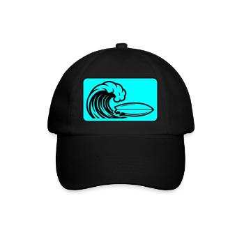 Surfbrett Welle - Baseballkappe - Schwarz/Schwarz - Vorne