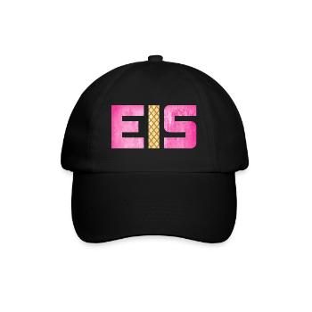 Eis Waffel Eisdiele Eiscreme Eiskrem Sommer pink - Baseballkappe - Schwarz/Schwarz - Vorne
