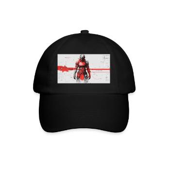 Futuristischer Cyber-Samurai - Baseballkappe - Schwarz/Schwarz - Vorne