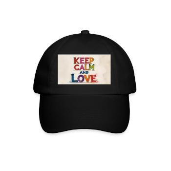 Retro Colorful Keep Calm and Love - Baseball Cap - black/black - Front
