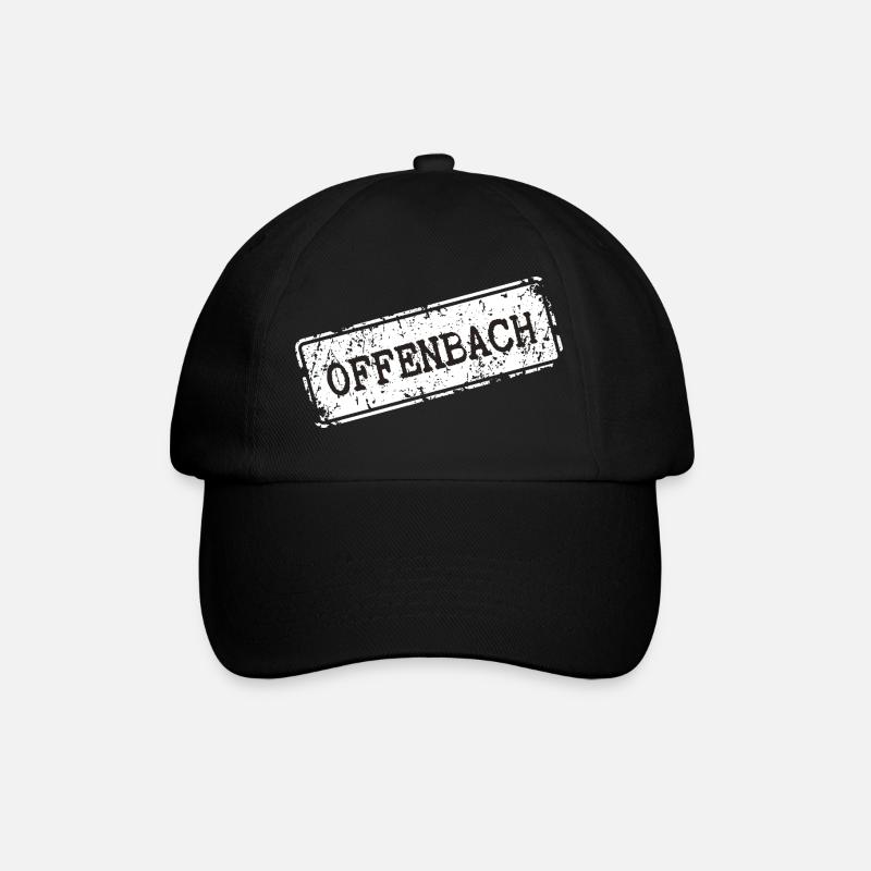Retro Offenbach Design - Baseballkappe - Schwarz/Schwarz