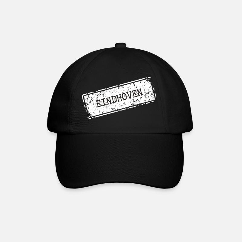 Eindhoven City Skyline Silhouette - Baseballkappe - Schwarz/Schwarz