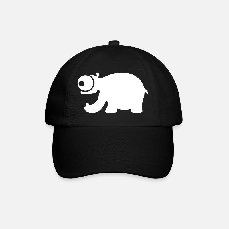Funny hippo - Baseball Cap - black/black