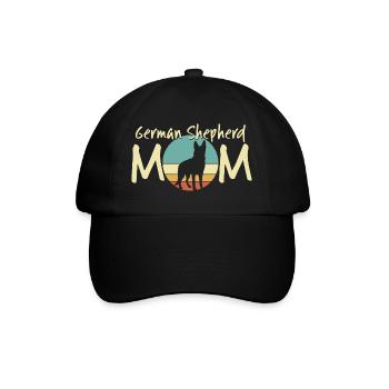 Deutscher Schäferhund Mama Retro Design - Baseballkappe - Schwarz/Schwarz - Vorne