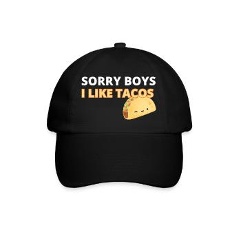 Sorry Boys I Like Tacos Graphic Tee - Baseball Cap - black/black - Front