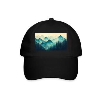 montagnes forestières - Casquette classique - noir/noir - Devant