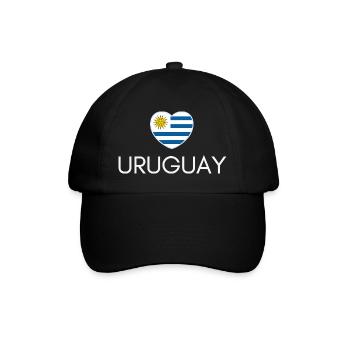 Heart with Uruguay flag, I love Uruguay - Baseball Cap - black/black - Front