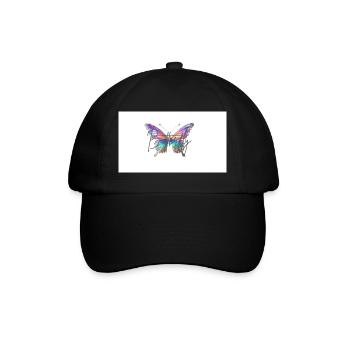 Colorful butterfly with watercolor effect - Baseball Cap - black/black - Front