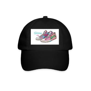 Bunte Sneakers mit Comic-Design - Baseballkappe - Schwarz/Schwarz - Vorne