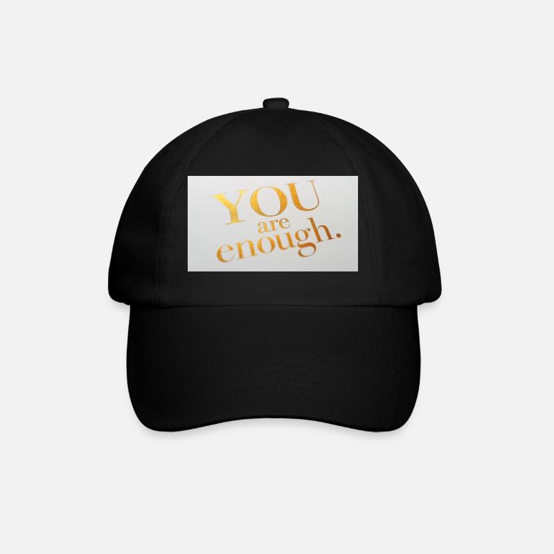 Motivational Gold Foil Text Print - Baseball Cap - black/black