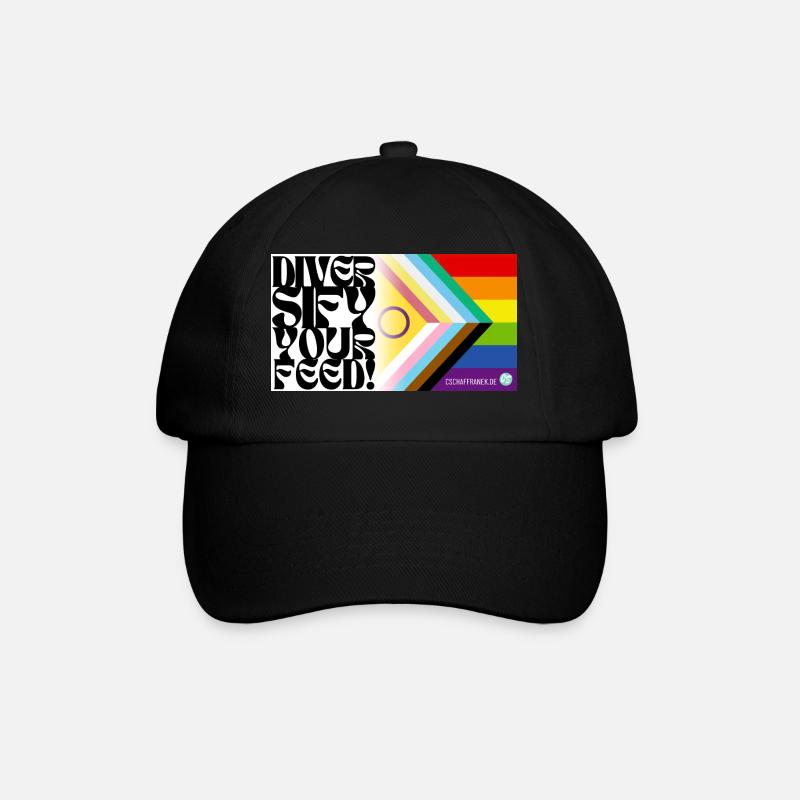 🌈♿ Pride & Disability – Inklusive Flagge - Baseballkappe - Schwarz/Schwarz