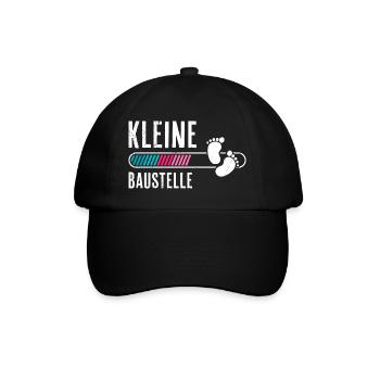 Soon Mom LITTLE CONSTRUCTION SITE Baby Comes Funny - Baseball Cap - black/black - Front