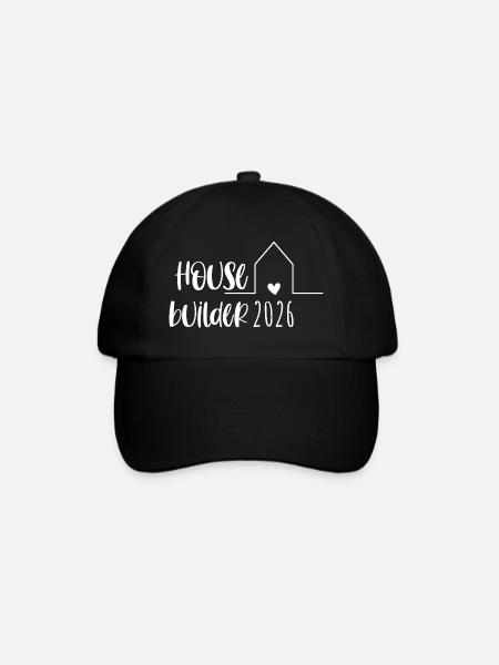 Hausbauer 2026 Geschenk Hausbau - Baseballkappe - Schwarz/Schwarz