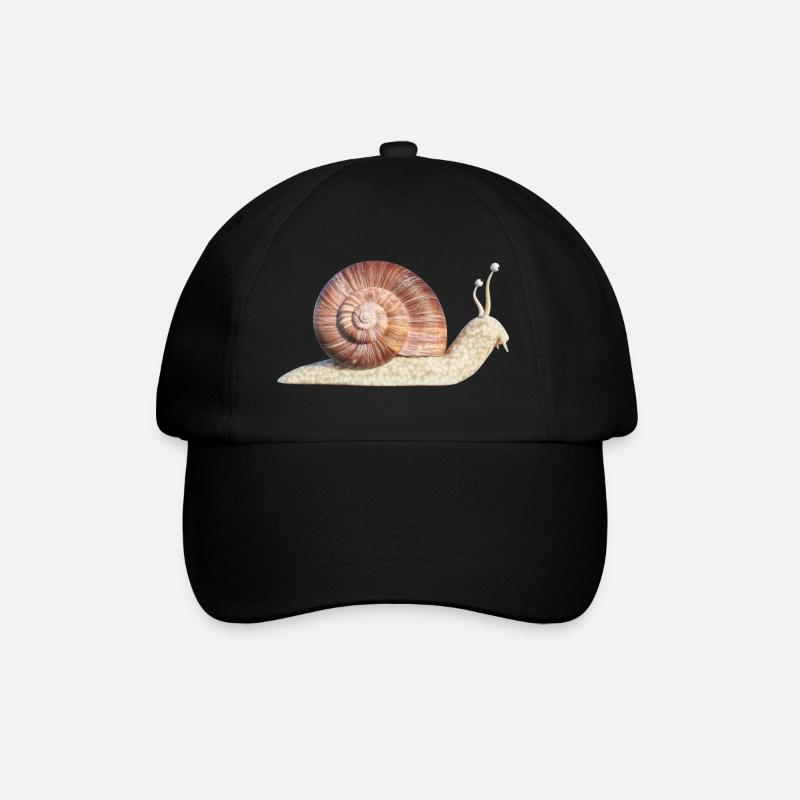 Schnecke - Baseballkappe - Schwarz/Schwarz