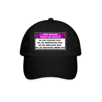 Meine Regeln für Tools - Baseballkappe - Schwarz/Schwarz - Vorne