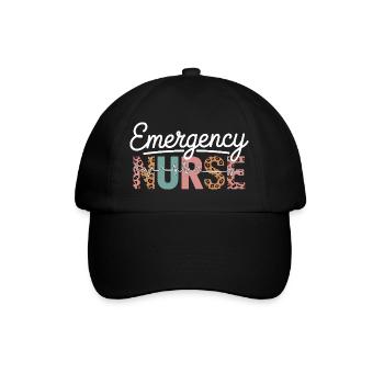 Emergency Nurse Leopard Print - Baseball Cap - black/black - Front