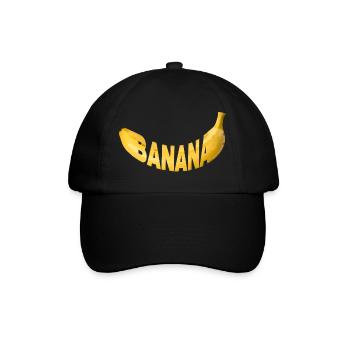 Banana Schriftband Druck - Baseballkappe - Schwarz/Schwarz - Vorne
