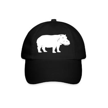 Hippo Silhouette Africa Vector - Baseball Cap - black/black - Front