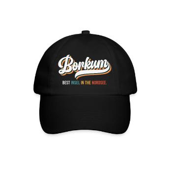 BORKUM BEST INSEL IN THE NORDSEE Lustiges - Baseballkappe - Schwarz/Schwarz - Vorne