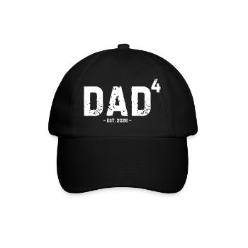 Dad4 Est 2026 Fourth Time Dad of Four Kids - Baseball Cap - black/black - Front