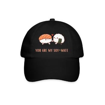 Soy-Mate Sushi Liebesduo soulmate - Baseballkappe - Schwarz/Schwarz - Vorne