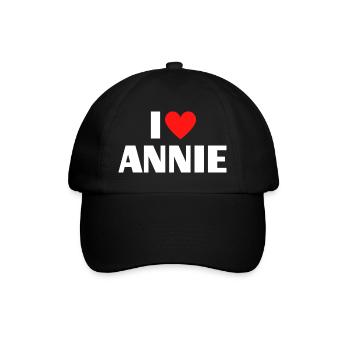 I Love Annie Red Heart Retro Statement - Baseball Cap - black/black - Front