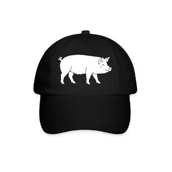 Silhouette porcine Ferme Vecteur Propre - Casquette classique - noir/noir - Devant