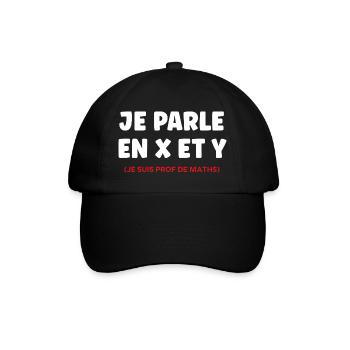 I Speak in X and Y — Math Teacher - Baseball Cap - black/black - Front