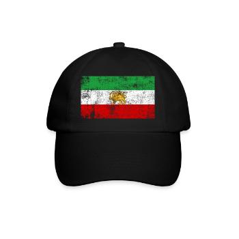 Iran alte Fahne Grunge Retro VIntage - Baseballkappe - Schwarz/Schwarz - Vorne