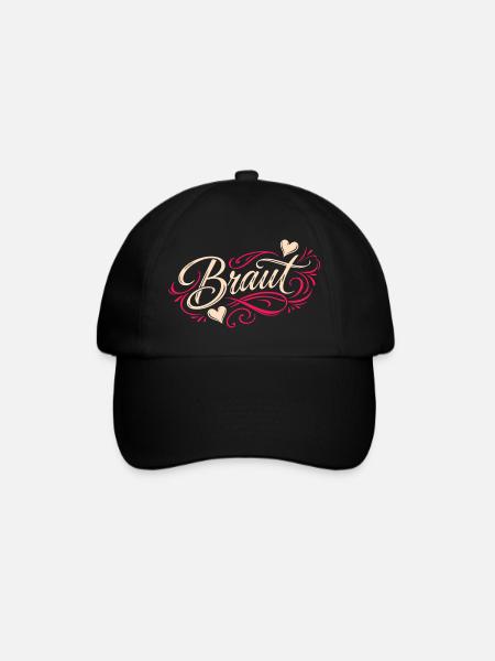 Braut Shirt JGA Frauen Junggesellenabschied Shirt - Baseballkappe - Schwarz/Schwarz